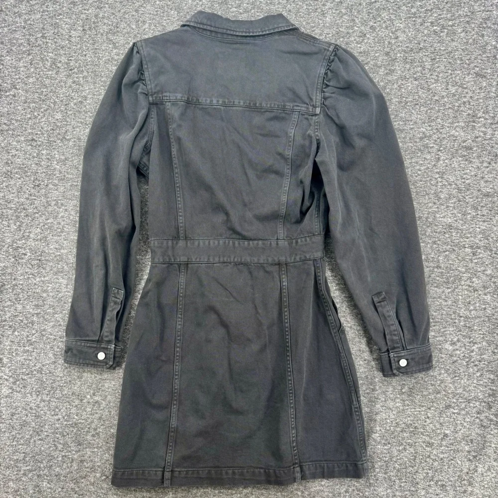 Rails‎ Lisette Carbon Black Button Down Puff Sleeve Mini Dress Denim Preppy  XS - Picture 6 of 8